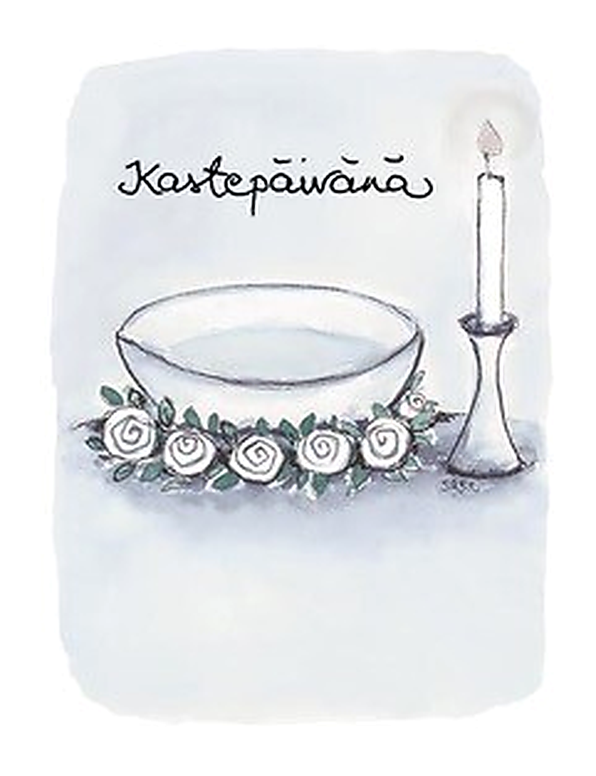 2-delat kort - Dopbägare, röd