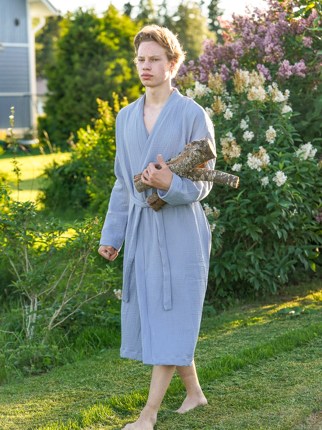 Men's Muslin Bathrobe