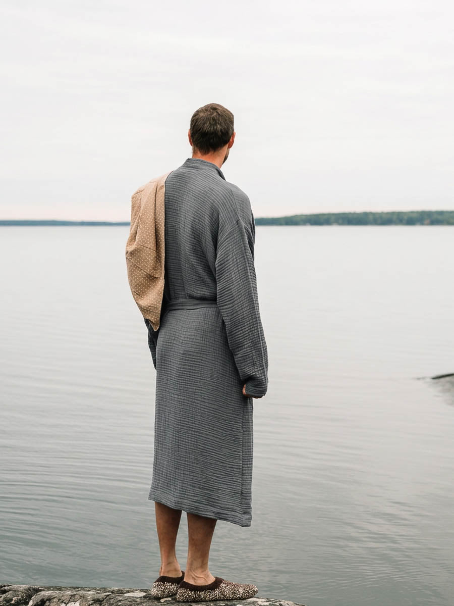 Men's Muslin Bathrobe