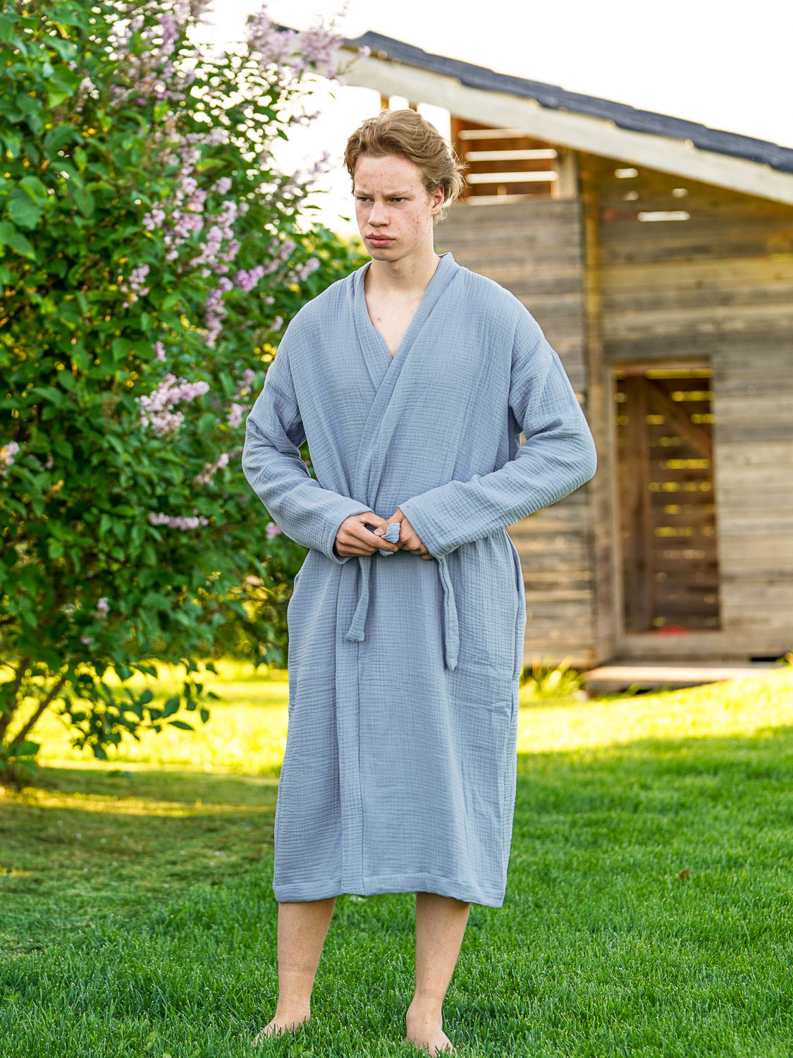 Men's Muslin Bathrobe