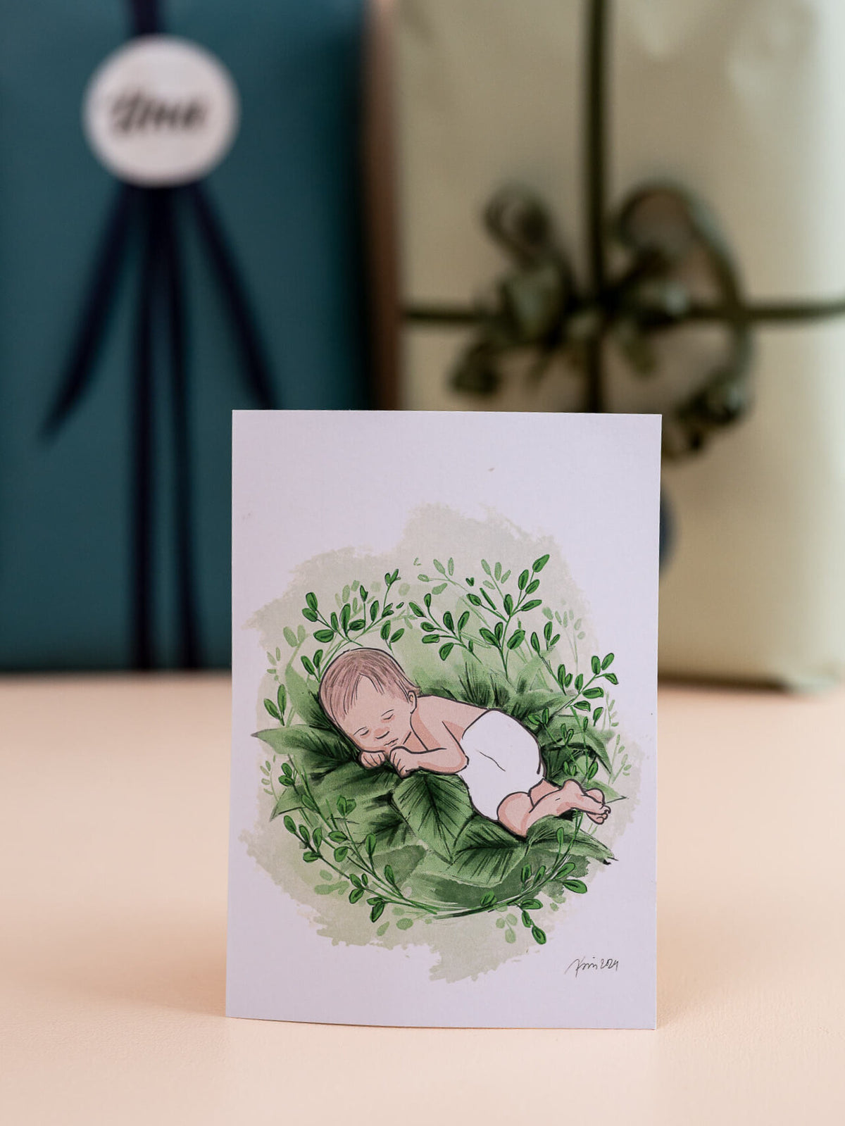 Baby im Nest Karte