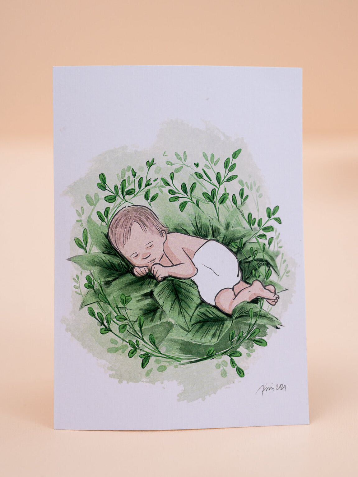 Baby im Nest Karte